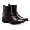 MEN'S SHORT WESTERN ANKLE COWBOY BOOTS BLACK CHAMALEON J TOE-3