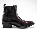 MEN'S SHORT WESTERN ANKLE COWBOY BOOTS BLACK CHAMALEON J TOE-4