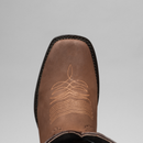 WOMEN'S 1401 SAND EMBROIDERED SQUARE TOE COWBOY ANKLE BOOTS AND BUNDLE BELT-8