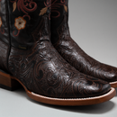 WOMEN'S 1609 CINCELADO COWBOY BOOTS SQUARE TOE WESTERN BOOTS-6