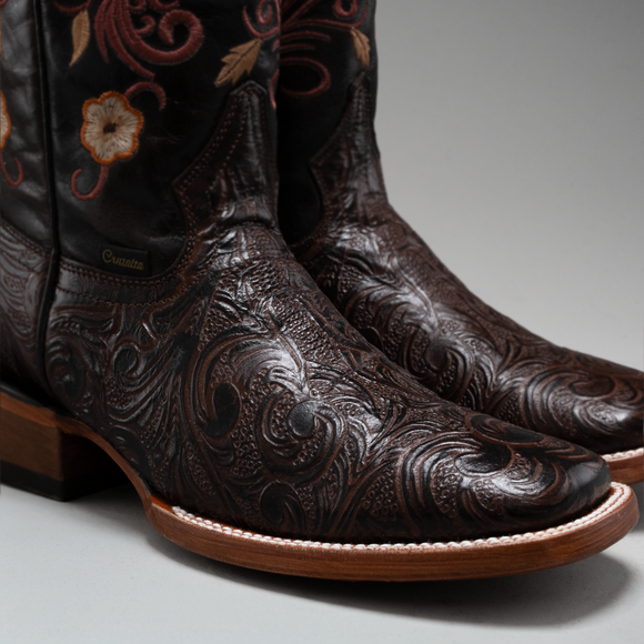 WOMEN'S 1609 CINCELADO COWBOY BOOTS SQUARE TOE WESTERN BOOTS