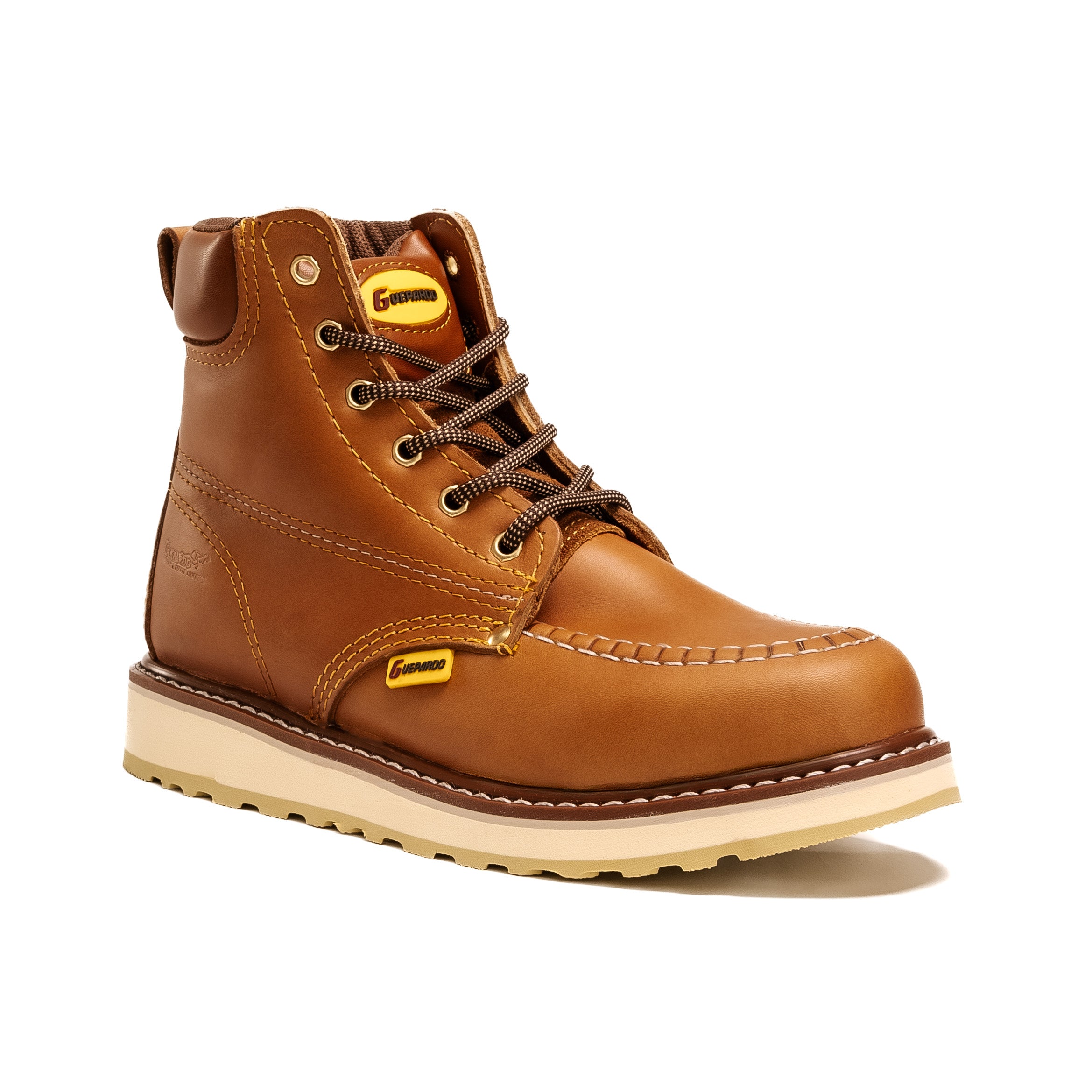MEN'S FORCE 6" NDP-1943 HONEY MOC TOE SOFT WEDGE SOLE SOFT TOE FULL GRAIN LEATHER