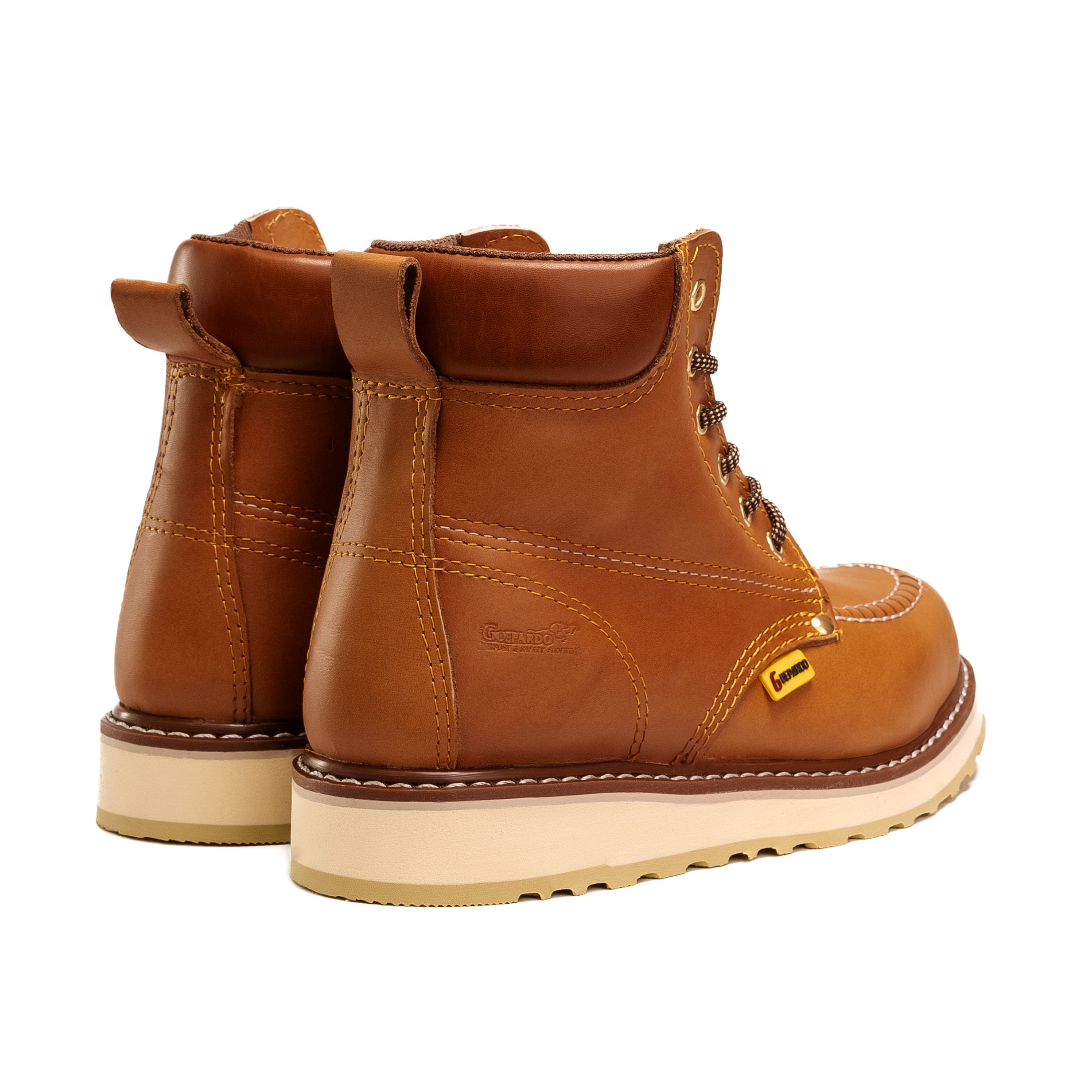 MEN'S FORCE 6" NDP-1943 HONEY MOC TOE SOFT WEDGE SOLE SOFT TOE FULL GRAIN LEATHER