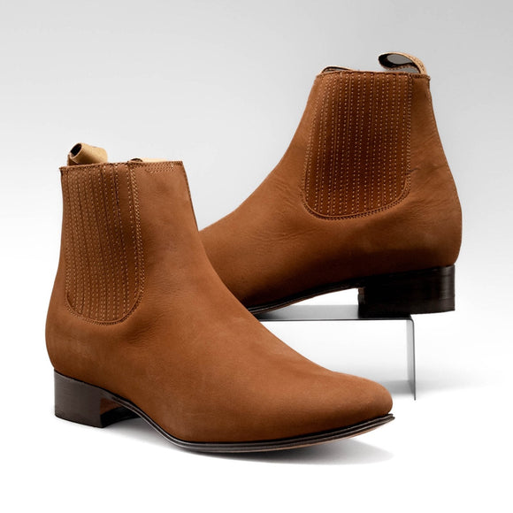Botin Charro Clasico Tradicional Vaquero Piel Gamuza Premium
