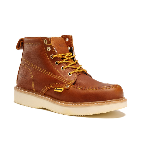 MEN'S FORCE 6" NDP-2058 SHEDRON MOC TOE SOFT WEDGE SOLE FULL GRAIN LEATHER