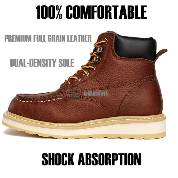 MEN'S 6" FORCE HM347 TAN MOC TOE, SOFT TOE, DUAL DENSITY