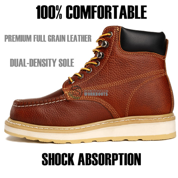 MEN'S 6" FORCE HM347 BROWN MOC TOE, SOFT TOE, DUAL DENSITY