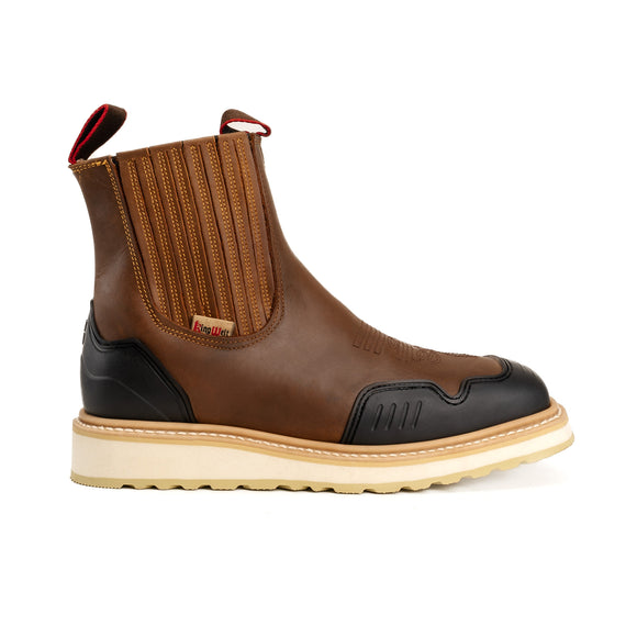 MEN'S CHELSEA FORCE KW3077 WORK BOOT DUAL DENSITY FULL GRAIN LEATHER SQUARE TOE - 0