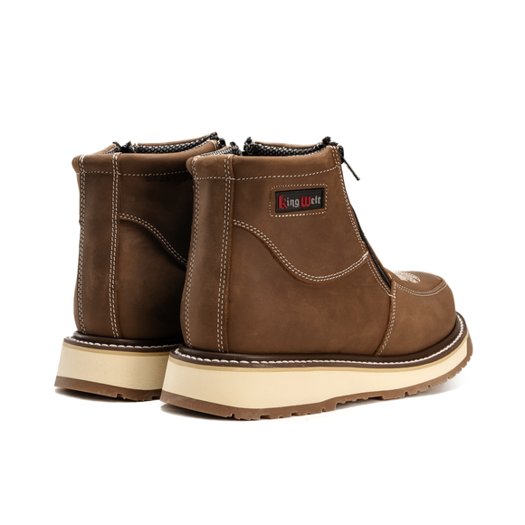 MENS FORCE 6" WORK BOOTS 335 ZIPPER DOUBLE DENSITY SOLE MEDALLION LATON