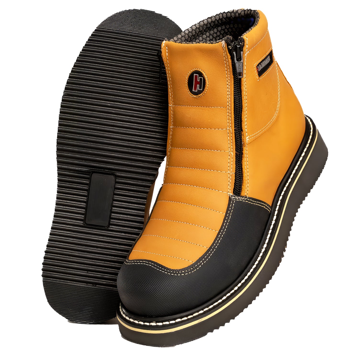 MEN'S FORCE 6"  HM338 DOUBLE ZIPPER PRIME LEATHER LIGHT WEIGHT PU SOLE