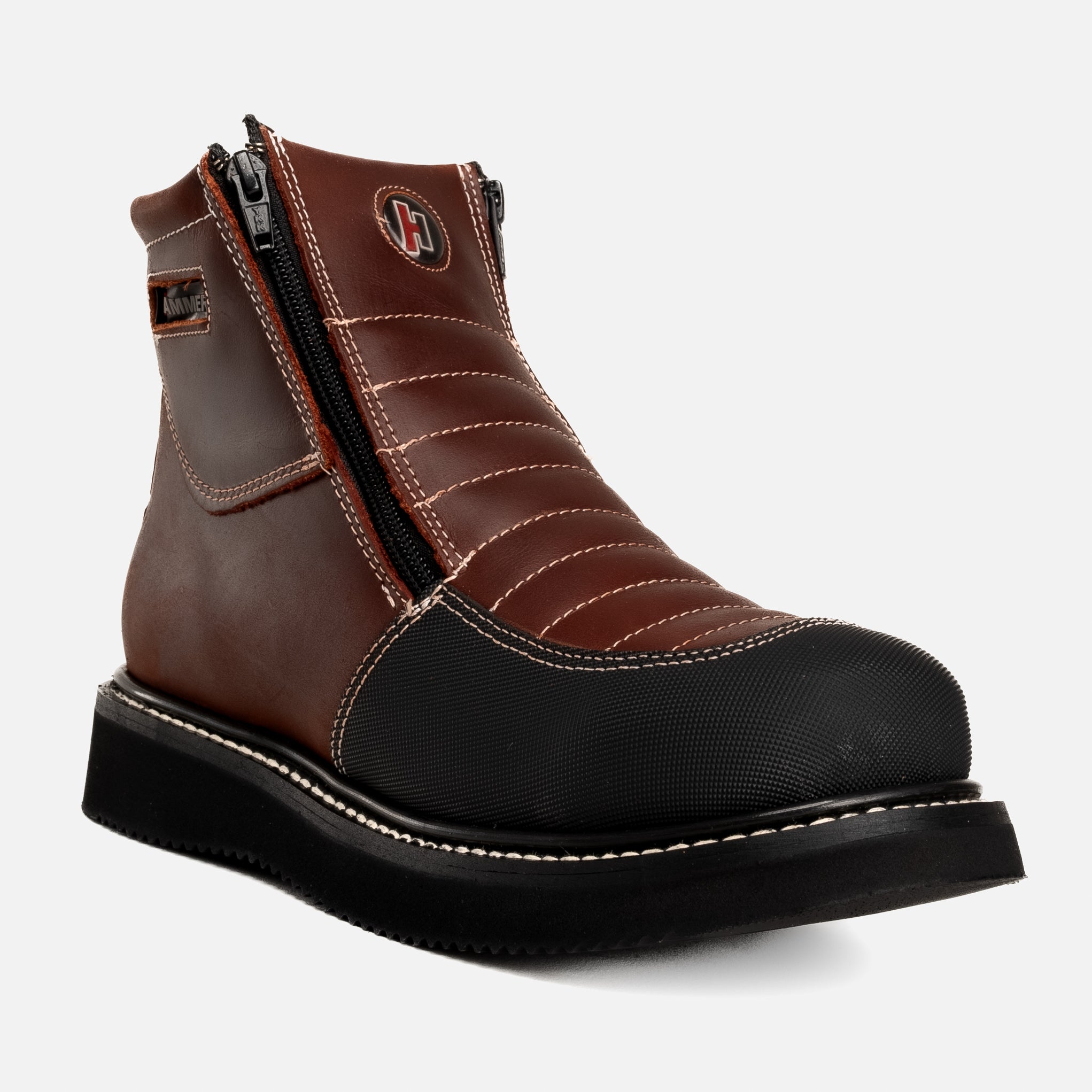 MEN'S FORCE 6"  HM338 DOUBLE ZIPPER PRIME LEATHER LIGHT WEIGHT PU SOLE