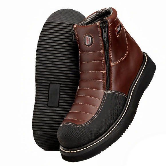 MEN'S FORCE 6"  HM338 DOUBLE ZIPPER PRIME LEATHER LIGHT WEIGHT PU SOLE