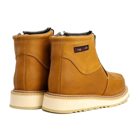 MEN'S 6" FORCE KW339S HABANA STEEL TOE DOUBLE ZZIPER  FULL GRAIN LEATHER DUAL DENSITY WORK BOOTS