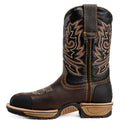 MEN'S 4X4 KW4020 BROWN RODEO WESTERN WORK BOOTS– SQUARE TOE, MASTERGUARD PROTECTION-5