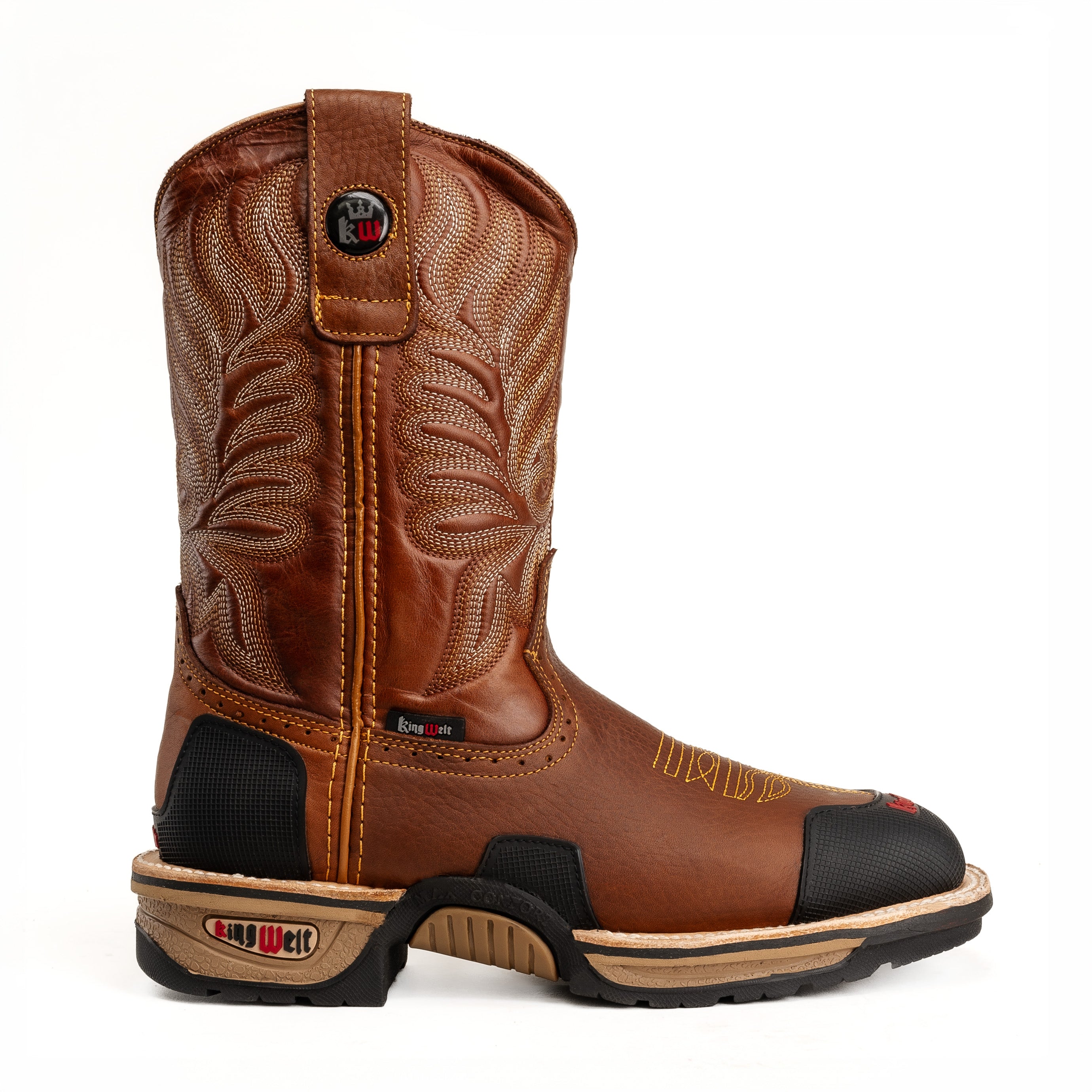 MEN'S KW4020 RODEO WESTERN WORK BOOTS SQUARE TOE  STEEL TOE, MASTERGUARD PROTECTION 4X4