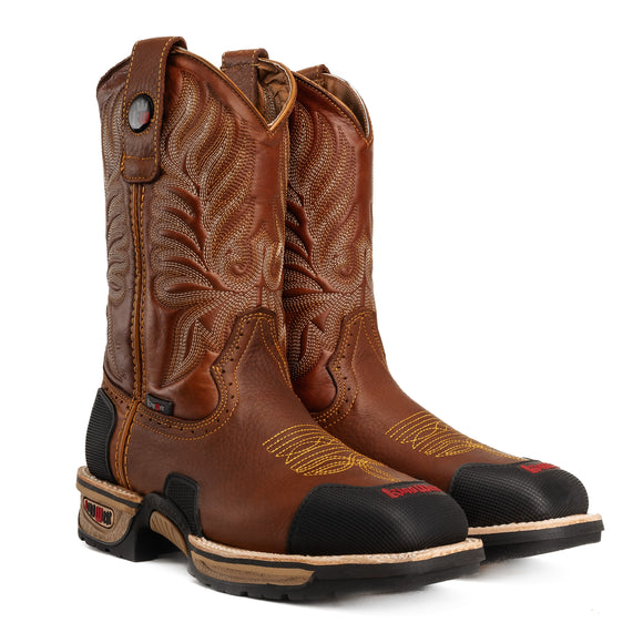 MEN'S KW4020 RODEO WESTERN WORK BOOTS SQUARE TOE  STEEL TOE, MASTERGUARD PROTECTION 4X4