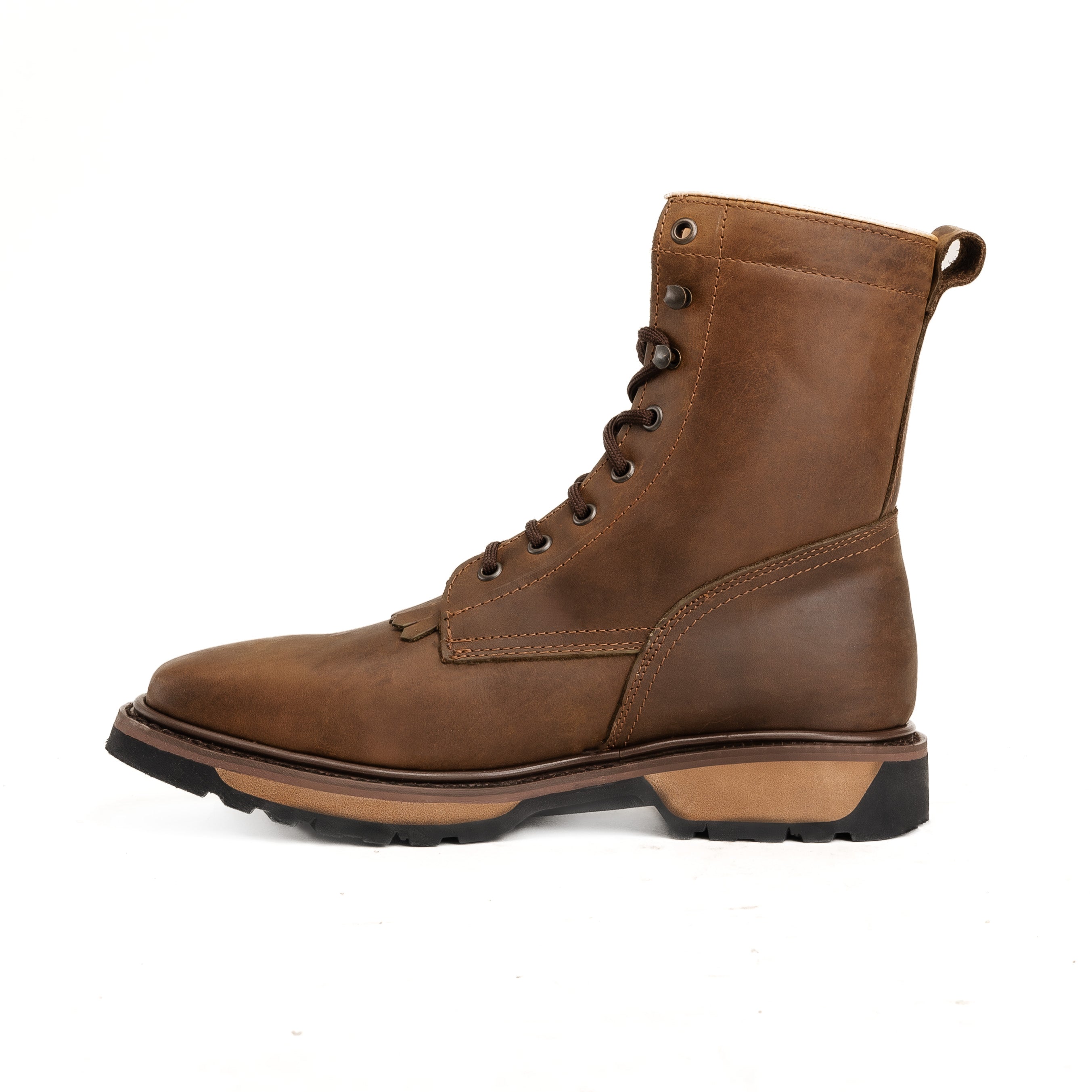 KW 5050 BROWN 8" Work Boot Double Density Sole, Oil and Slip Resistance Lace Up Work Boot Full Grain Leather Antifatigue Insole