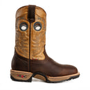 MEN'S WESTERN WORK BOOTS KW5060 SQUARE TOE SOFT TOE BROWN-2
