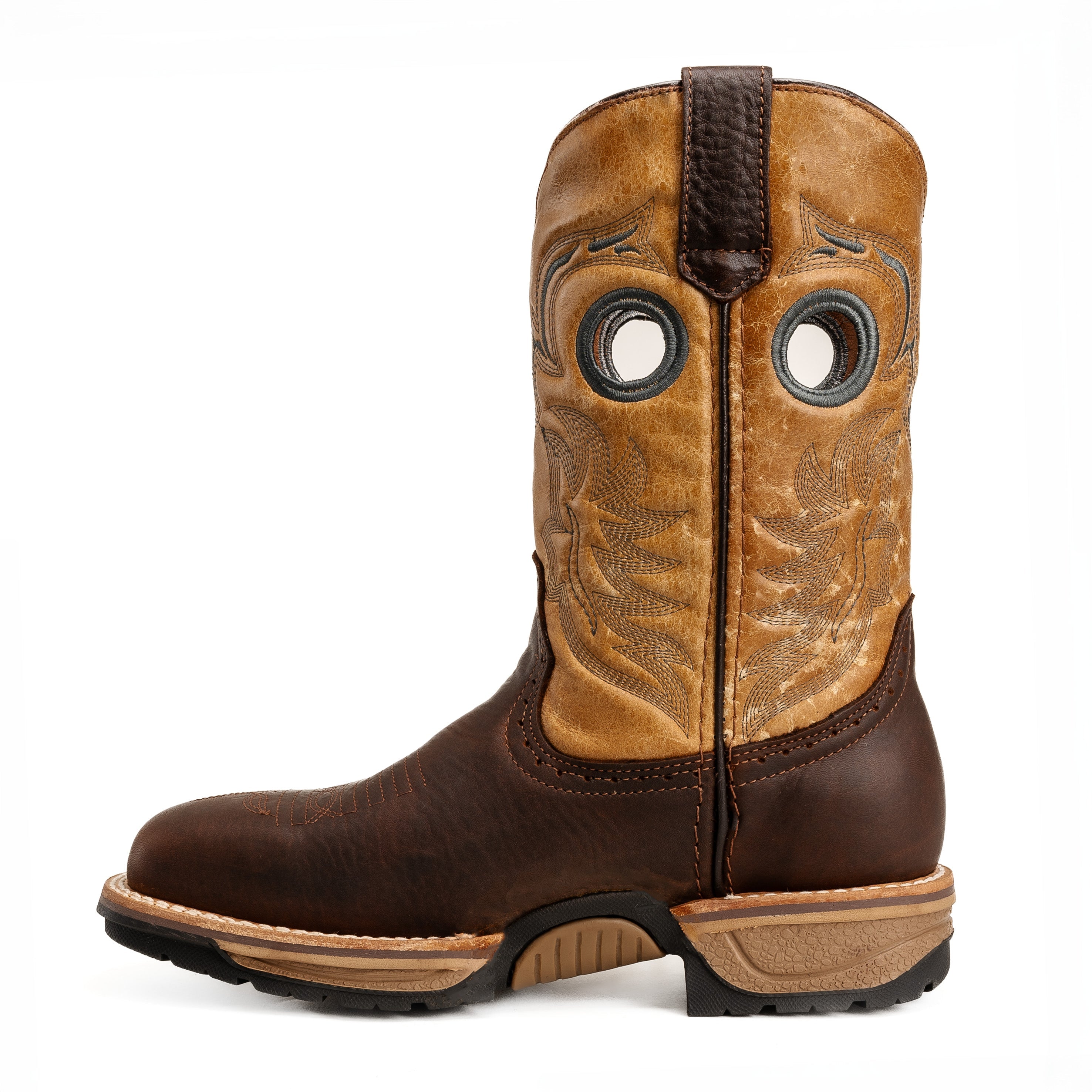 MEN'S WESTERN WORK BOOTS KW5060 SQUARE TOE SOFT TOE BROWN