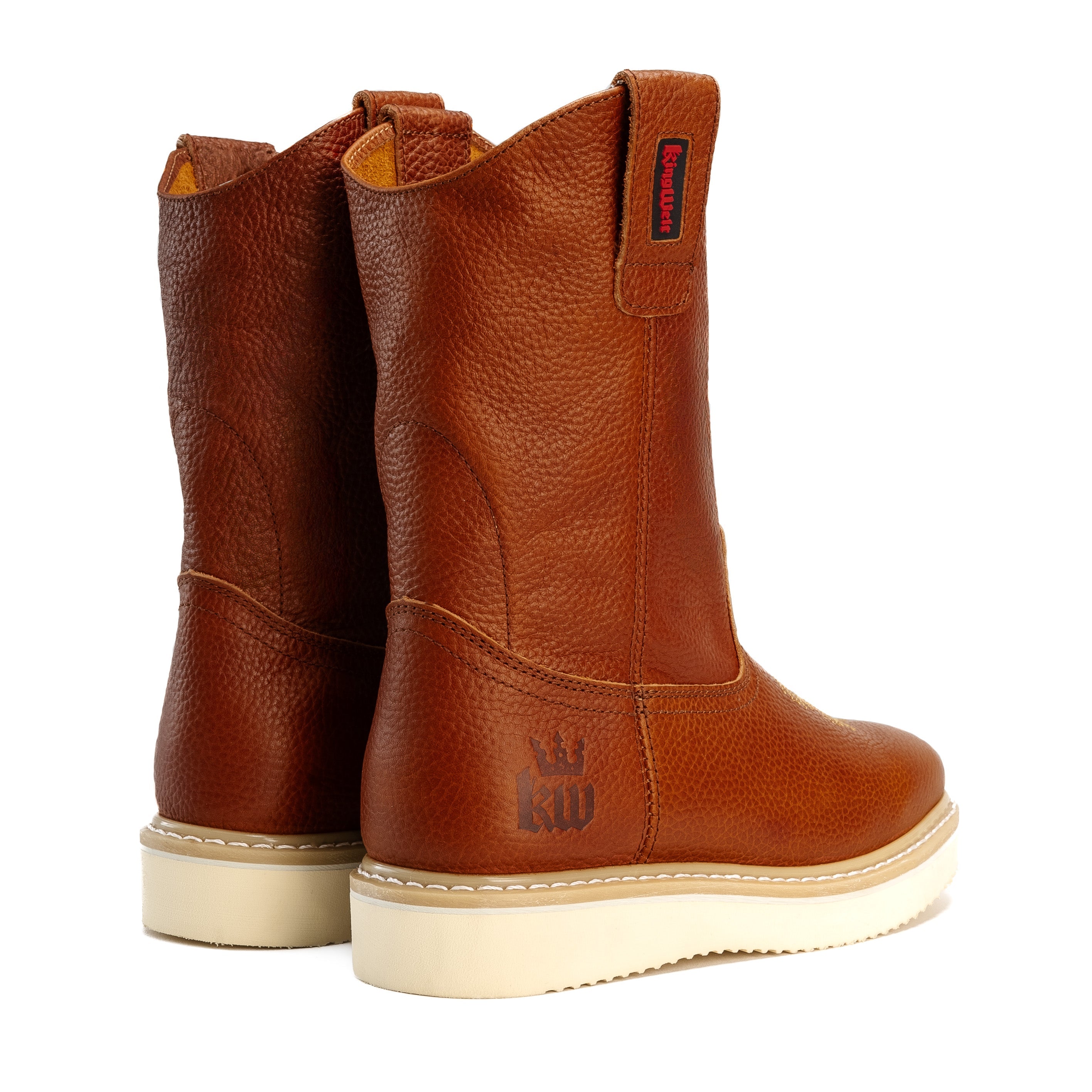MEN'S WORK BOOTS KW5070 SHEDRON WELLINGTON BOOTS, SQUARE TOE PULL ON FULL GRAIN LEATHER