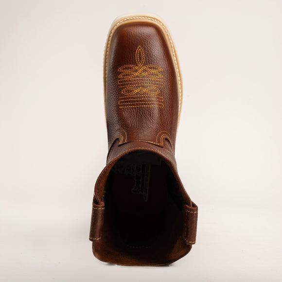 MEN'S MAD FORCE KW5070 SHEDRON SQUARE TOE WELLINGTON BOOTS PULL ON FULL GRAIN LEATHER