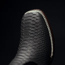 PYTHON PRINT BLACK MEN'S SHORT ANKLE RODEO SQUARE TOE BOOTS-4