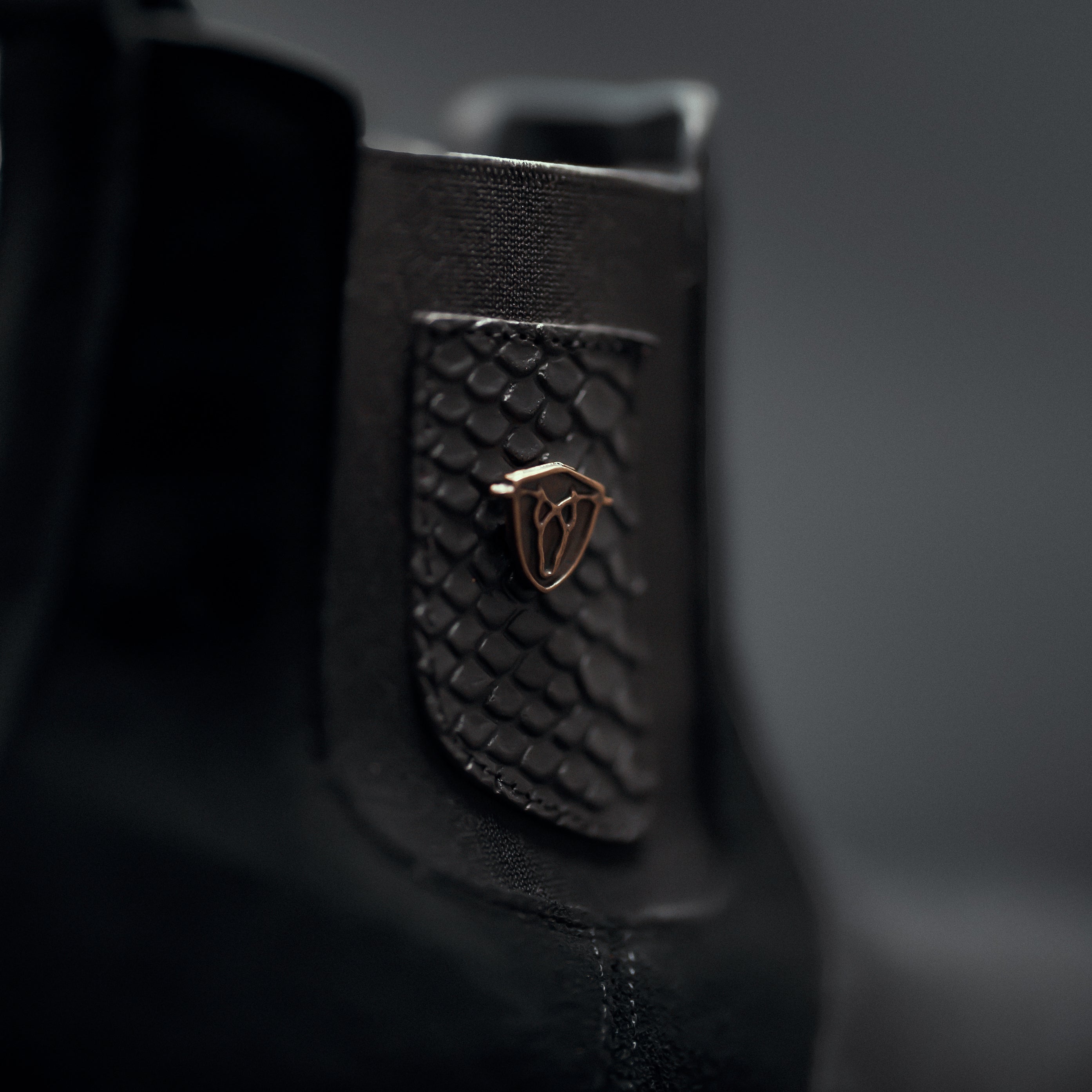 PYTHON BLACK MEN'S SHORT ANKLE RODEO SQUARE TOE BOOTS - 0