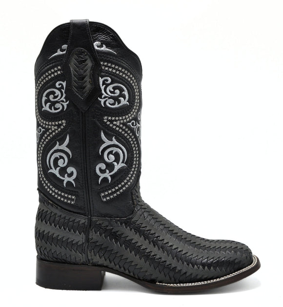 Bota Rodeo Cuadrada Petatillo Negro