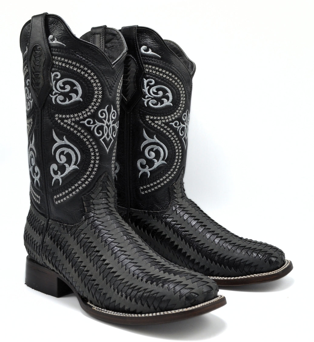 Bota Rodeo Cuadrada Petatillo Negro