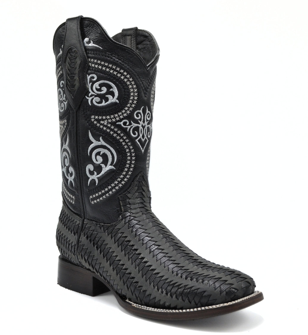 Bota Rodeo Cuadrada Petatillo Negro