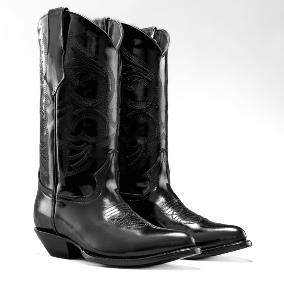 900C Bota Vaquera Punta J Camaleon Negro