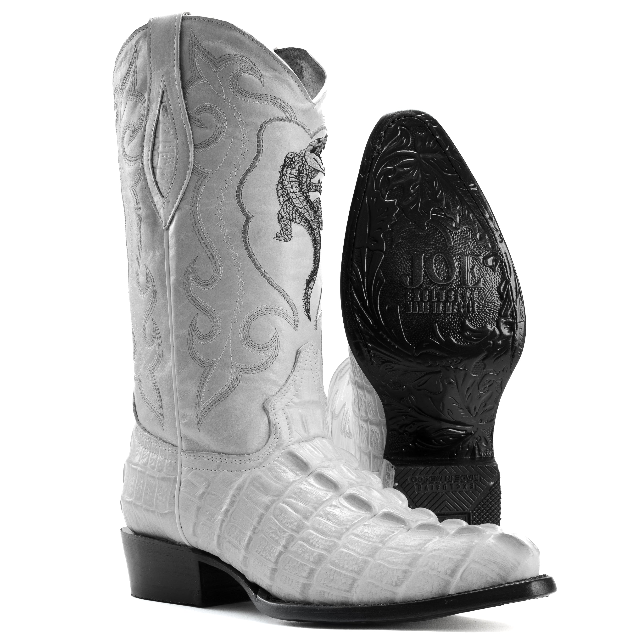 904 BUTTERCUP MEN'S WESTERN BOOTS PRINT LEATHER J TOE CAYMAN COWBOY BOOTS