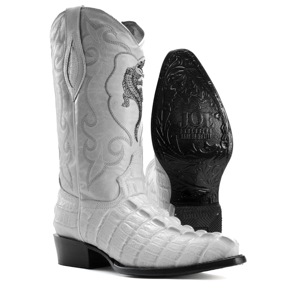 904 BUTTERCUP MEN'S WESTERN BOOTS PRINT LEATHER J TOE CAYMAN COWBOY BOOTS