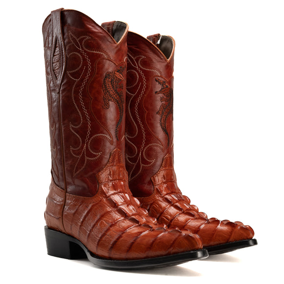 904 BUTTERCUP MEN'S WESTERN BOOTS PRINT LEATHER J TOE CAYMAN COWBOY BOOTS