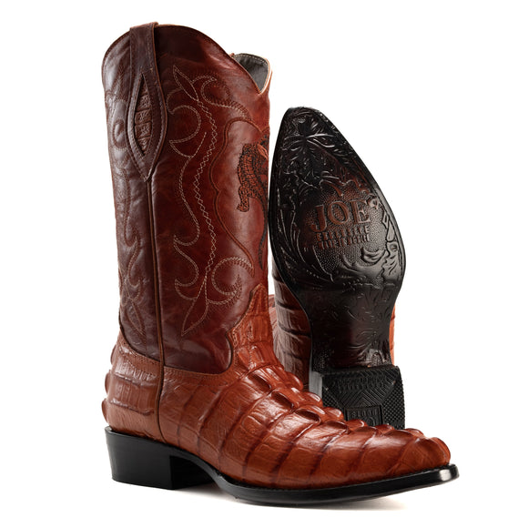 904 BUTTERCUP MEN'S WESTERN BOOTS PRINT LEATHER J TOE CAYMAN COWBOY BOOTS