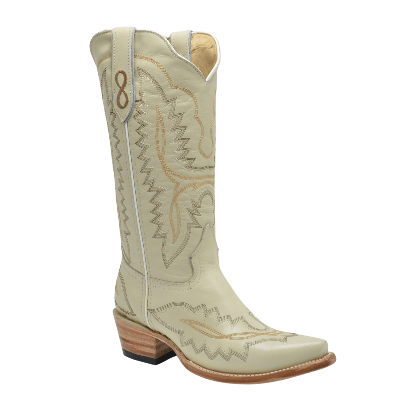 AMELIA PEARL Cowboy Boots Women's Snip Toe Leather Sole Low Heel Comfortable Western Cowgirl Boots