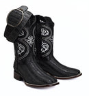 MEN'S JB816 BLACK WESTERN BOOTS: SQUARE TOE COWBOY & RODEO BOOTS WITH BUNDLE BELT-1