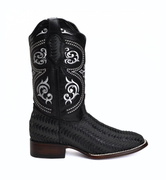 MEN'S JB816 BLACK WESTERN BOOTS: SQUARE TOE COWBOY & RODEO BOOTS WITH BUNDLE BELT