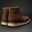 CF16 MEN'S SQUARE TOE COWBOY BOOTS BROWN PYTHON LEATHER WITH DOBBLE ZIPPER-2