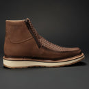 CF16 MEN'S SQUARE TOE COWBOY BOOTS BROWN PYTHON LEATHER WITH DOBBLE ZIPPER-3