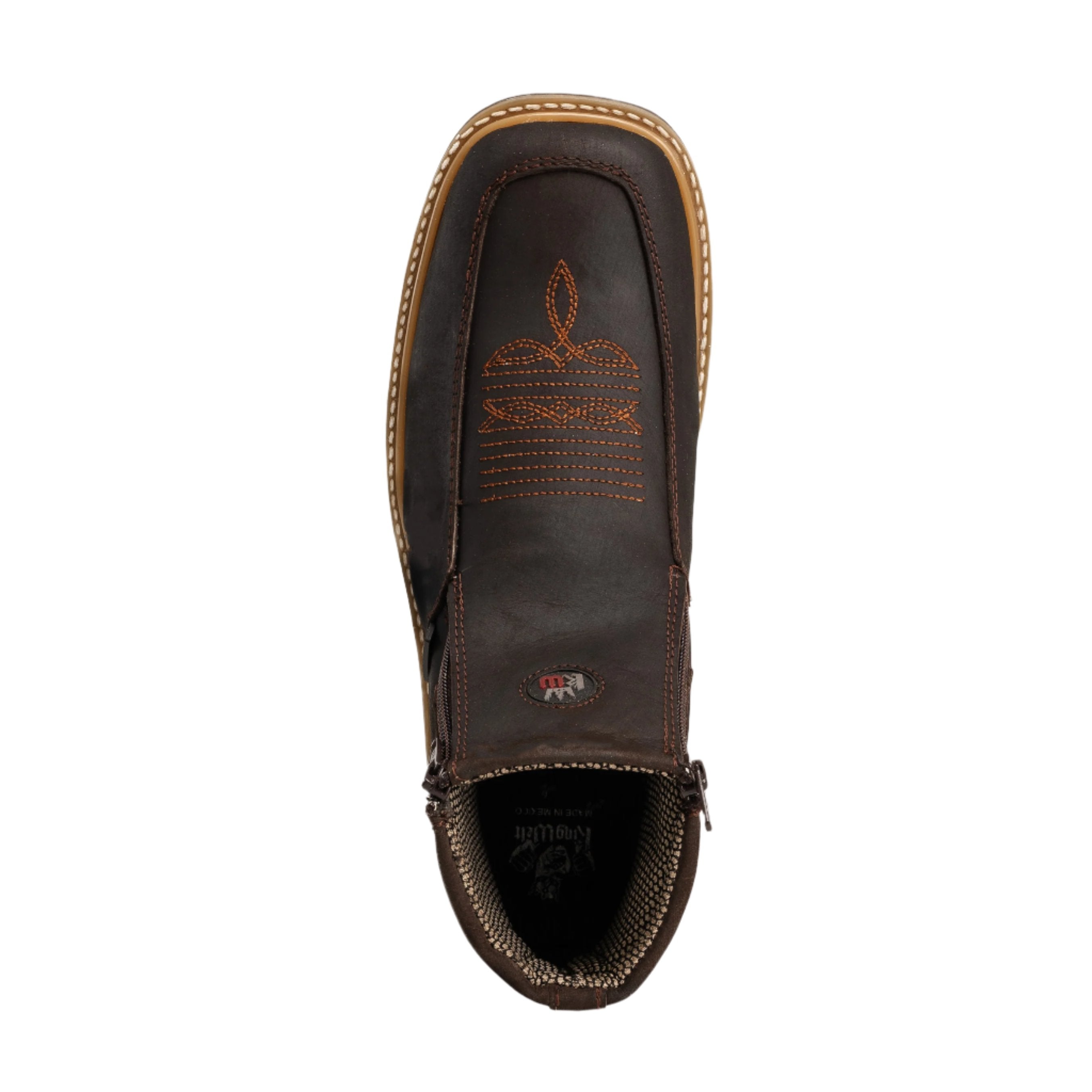 MEN'S COUNTRY FLEX 6" BROWN WORK BOOTS – DOUBLE ZIPPER, SOFT TOE, LEATHER WEDGE SOLE |