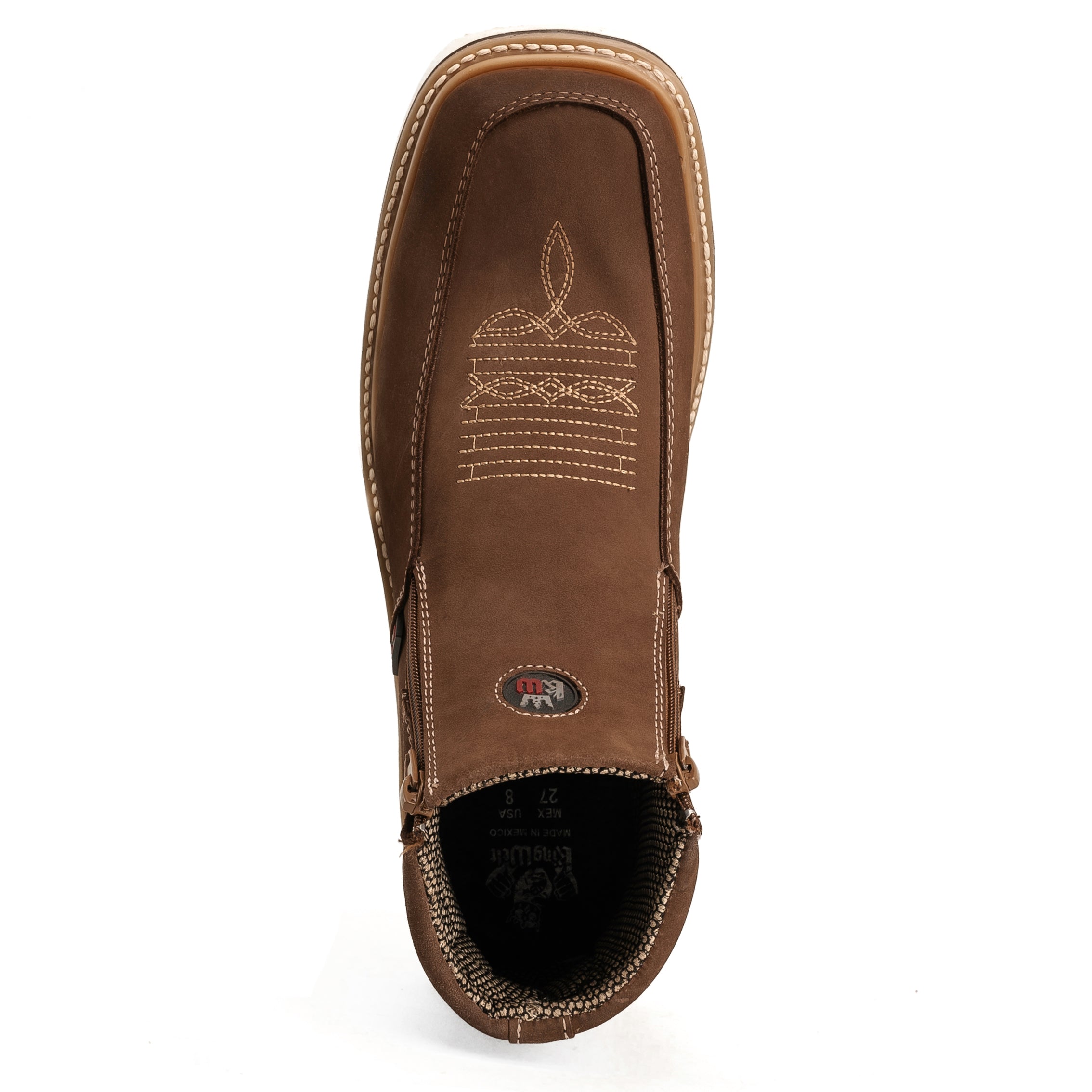 MEN'S COUNTRY FLEX 6" SAND WORK BOOTS – DOUBLE ZIPPER, SOFT TOE, LEATHER WEDGE SOLE |