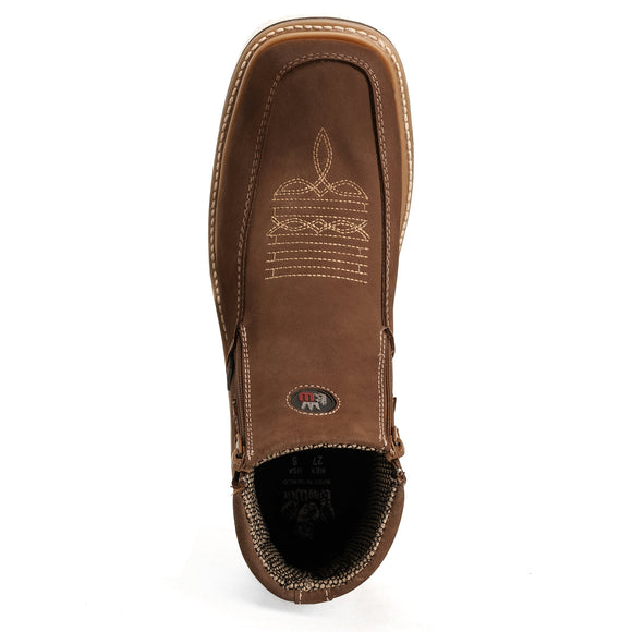 MEN'S COUNTRY FLEX 6" SAND WORK BOOTS – DOUBLE ZIPPER, SOFT TOE, LEATHER WEDGE SOLE |