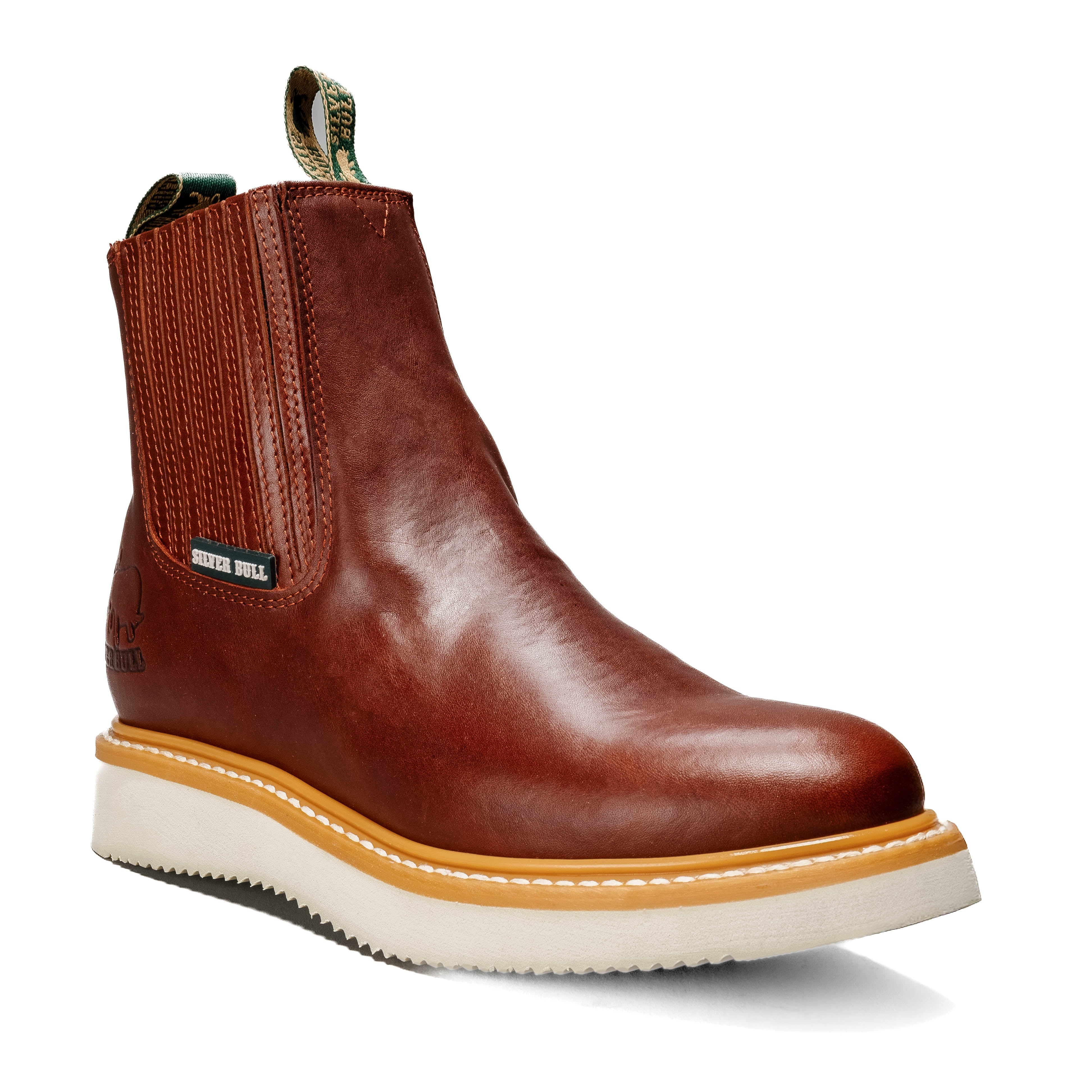 MEN'S 6" FORCE SB3100 SHEDRON CHELSEA WORK BOOTS FULL GRAIN LEATHER - 0