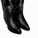 Combo Botas 901 Punta J Imitacion Avestruz Negro