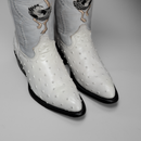 901 MEN'S BONE OSTRICH J TOE EMBROIDERED  PULL ON COWBOY BOOT-2