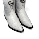 Combo Botas 901 Punta J Imitacion Avestruz Hueso