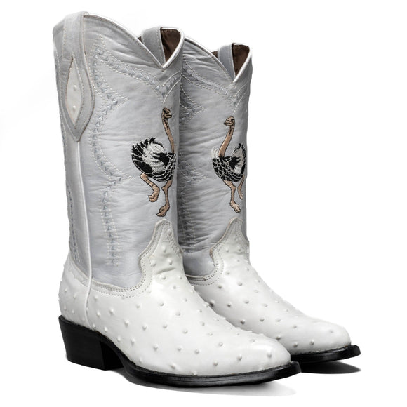 Combo Botas 901 Punta J Imitacion Avestruz Hueso