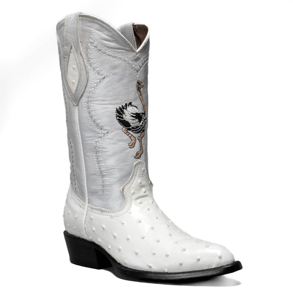 Combo Botas 901 Punta J Imitacion Avestruz Hueso