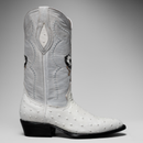 901 MEN'S BONE OSTRICH J TOE EMBROIDERED  PULL ON COWBOY BOOT-3
